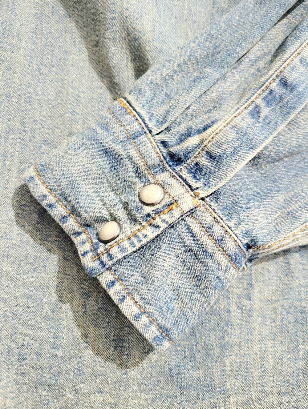 STS Ranchwear Western Denim Snap Shirt Women's Size Large 100% Cotton Pearl Snap - Picture 9 of 15